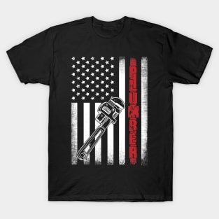 Plumber American Flag T-Shirt